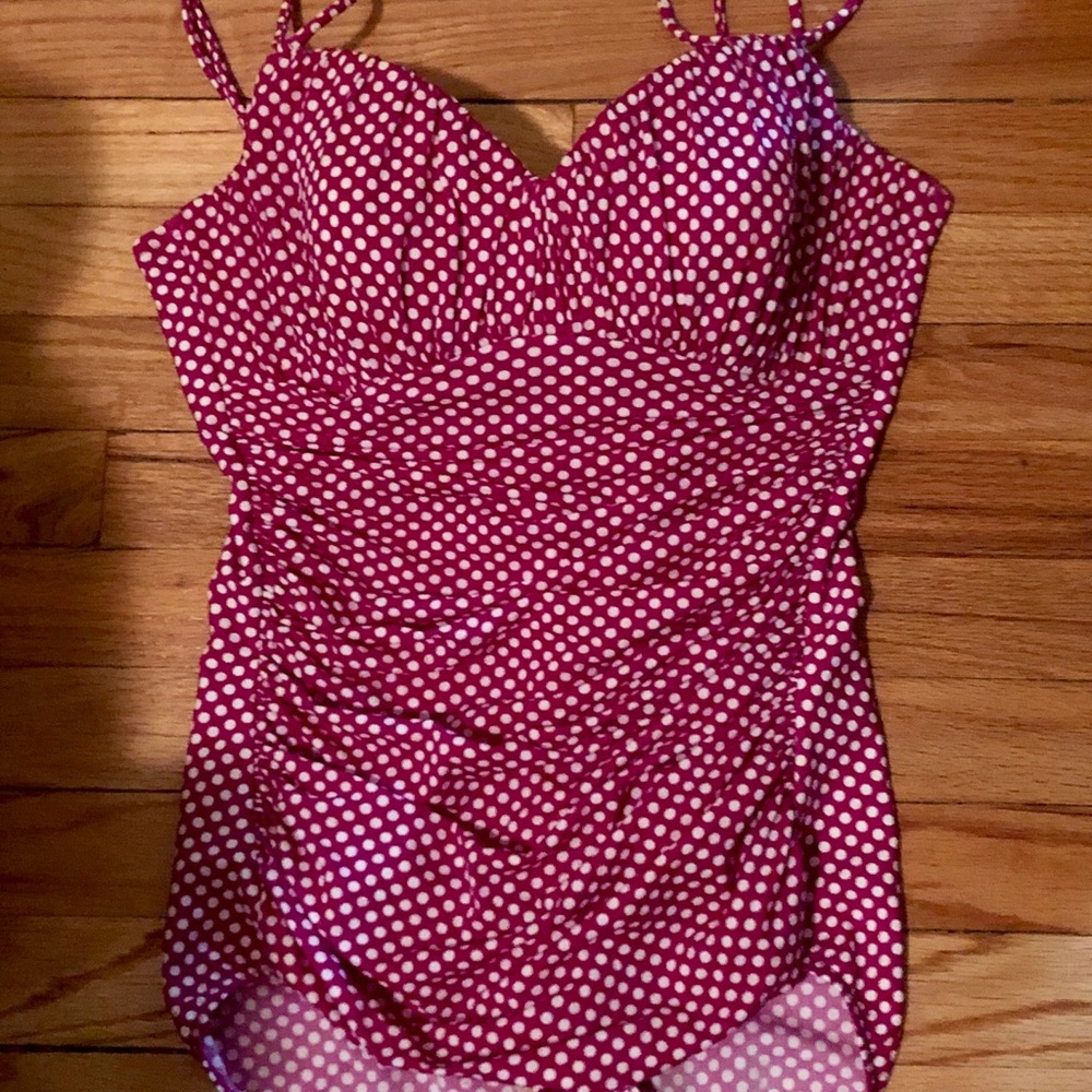 Polka Dot MagicSuit Fuchsia & White Swimsuit 12